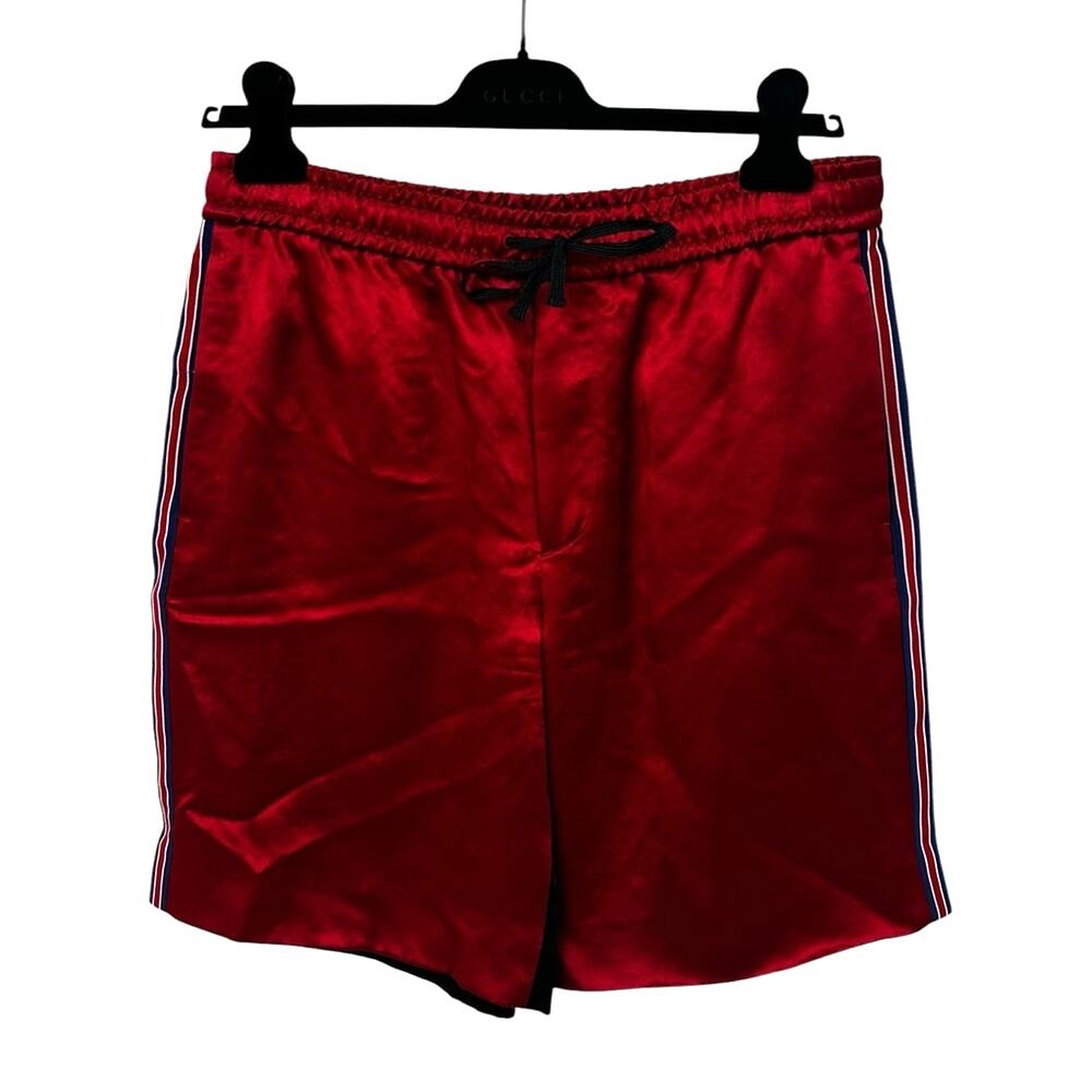 Gucci GG Star Acetate Red Black Drawstring Boxing Shorts Mens 46 / US 36 Small